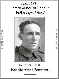 Pte. C. W. JUDD, 10th Sherwood Foresters