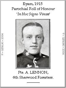 Pte. A. LENNON, 6th Sherwood Foresters