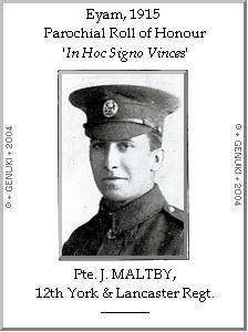Pte. J. MALTBY, 12th York & Lancaster Regt.