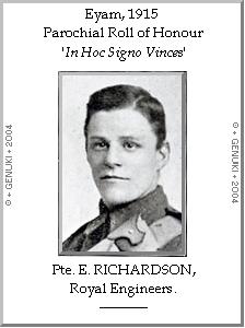 Pte. E. RICHARDSON, Royal Engineers