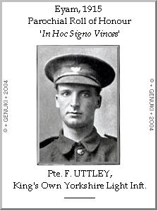 Pte. F. UTTLEY, King's Own Yorkshire Light Inft.