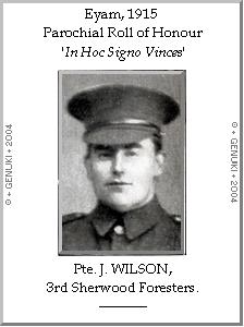 Pte. J. WILSON, 3rd Sherwood Foresters