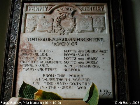 Recent Photograph of War Memorial (1914-1919) (Fenny Bentley)