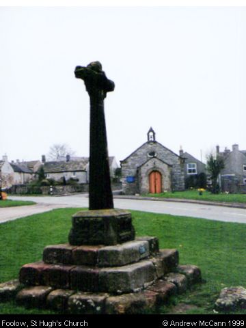 Recent Photograph of St Hugh's Church and Cross (1999) (Foolow)