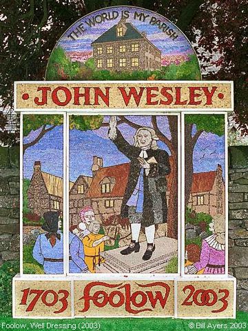 Recent Photograph of Well Dressing 'John Wesley' (2003) (Foolow)