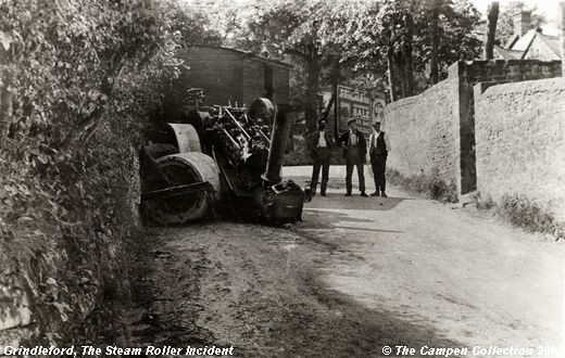 Old Photograph of The Steam Roller Incident (Grindleford)