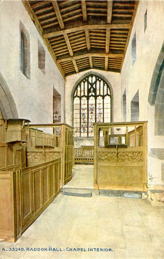 Old Postcard of Haddon Hall Chapel Interior (Haddon Hall)