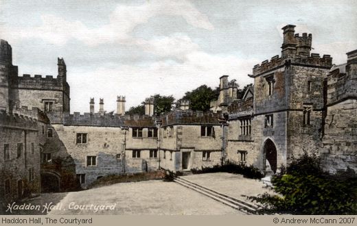 Old Postcard of Haddon Hall Courtyard (Haddon Hall)