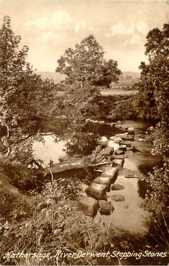Old Postcard of Stepping Stones (1) (Hathersage)
