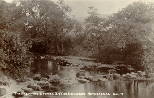 Old Postcard of Stepping Stones (2) (Hathersage)