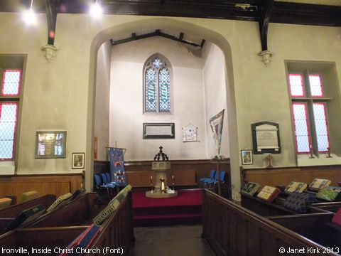 Recent Photograph of Inside Christ Church (Font) (Ironville)