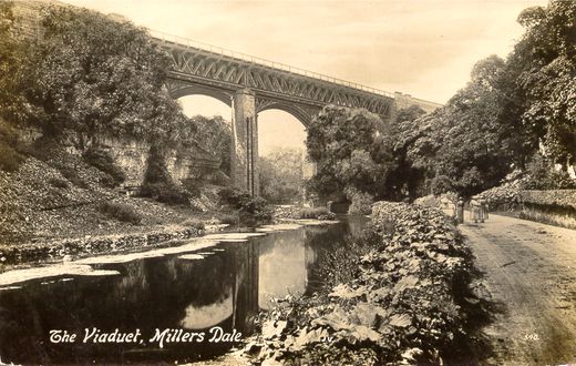 Old Postcard of The Viaduct (Millers Dale)