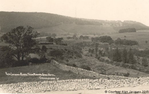 Old Postcard of View from Maynard Arms Hotel (Nether Padley)