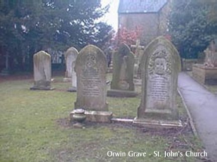 Recent Photograph of Orwin Grave in St John's Churchyard (Newbold)
