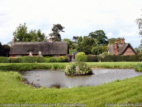 Recent Photograph of Village Pond & Thatched Cottages (Osmaston by Ashbourne)