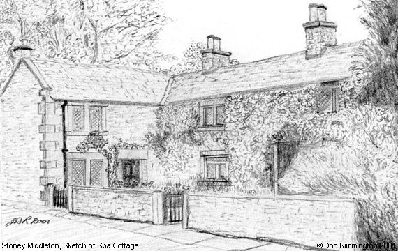 Black and White Sketch of Spa Cottage (Stoney Middleton)