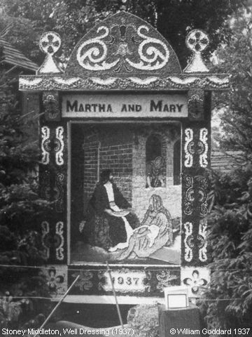 Recent Photograph of Well Dressing ‘Martha and Mary’ (1937) (Stoney Middleton)