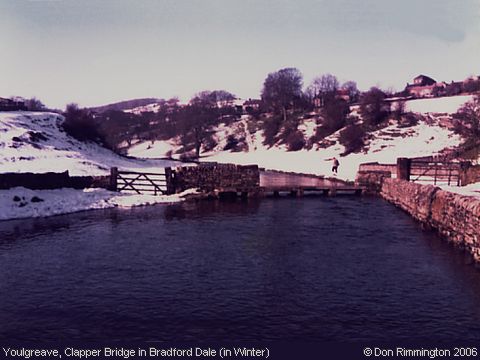 Recent Photograph of Clapper Bridge in Bradford Dale (in Winter) (Youlgreave)