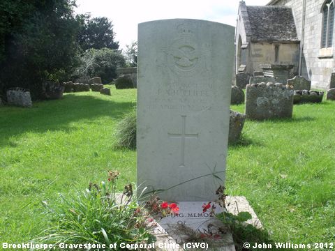 Recent Photograph of Gravestone of Francis Cliffe (CWG) (Brookthorpe)