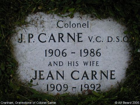 Recent Photograph of Gravestone of Colonel Carne (Cranham)