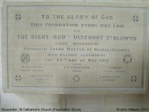 Recent Photograph of St Catharine's Church (Foundation Stone) (Gloucester)