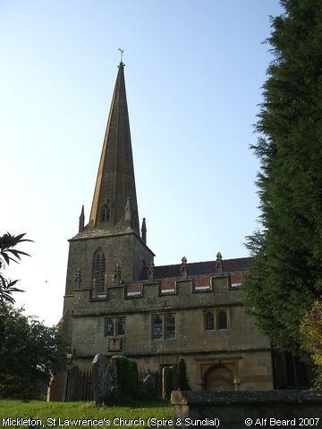Recent Photograph of St Lawrence's Church (Spire & Sundial) (Mickleton)