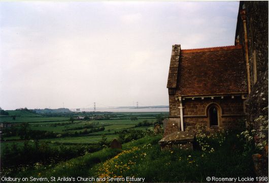 Recent Photograph of St Arilda's Church and Severn Estuary (Oldbury on Severn)