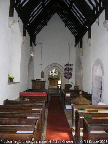 Recent Photograph of Inside All Saints Church (Preston by Cirencester)
