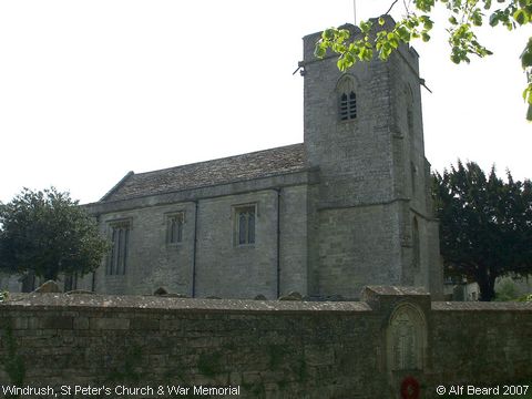 Recent Photograph of St Peter's Church & War Memorial (Windrush)