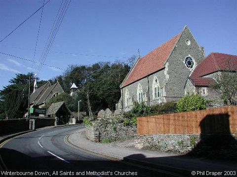 Recent Photograph of All Saints and Methodist Churches (Winterbourne Down)