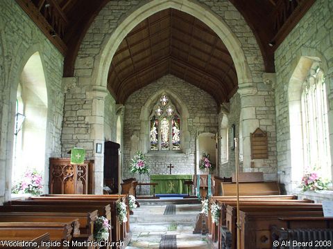 Recent Photograph of Inside St Martin's Church (Woolstone)