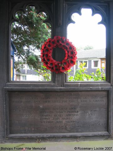 Recent Photograph of War Memorial (Bishops Frome)