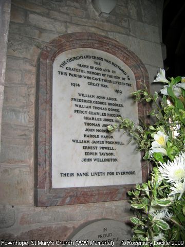 Recent Photograph of St Mary's Church (WWI Memorial) (Fownhope)