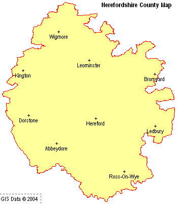Herefordshire County Map