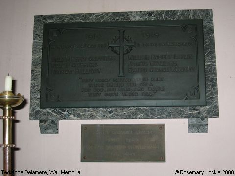 Recent Photograph of War Memorial (Tedstone Delamere)