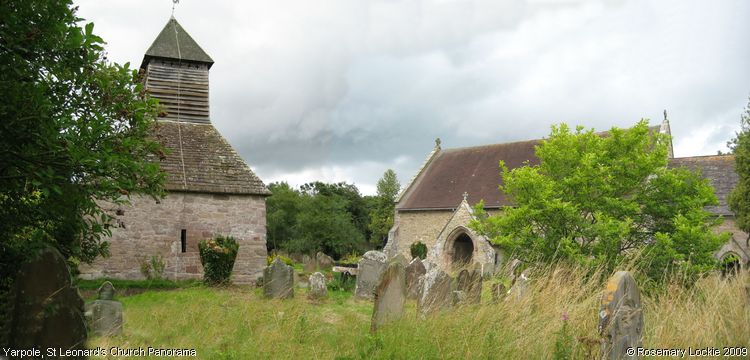 Recent Photograph of St Leonard's Church Panorama (Yarpole)