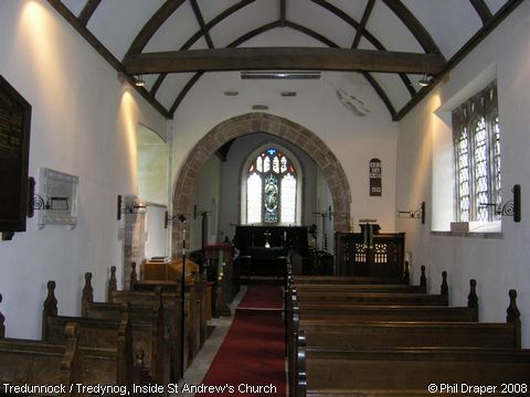 Recent Photograph of Inside St Andrew's Church (Tredunnock / Tredynog)