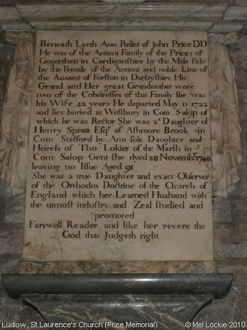 Recent Photograph of St Laurence's Church (Price Memorial) (Ludlow)