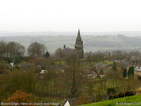 Recent Photograph of View of Church and Village (Brown Edge)
