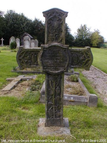Recent Photograph of Wooden Cross in Extended Churchyard (Salt)