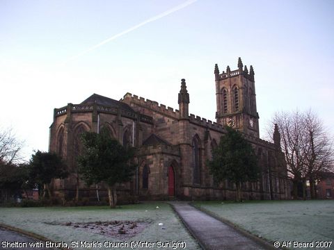 Recent Photograph of St Mark's Church (Winter Sunlight) (Shelton with Etruria)