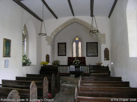 Recent Photograph of Inside St Andrew's Church (Rollestone)
