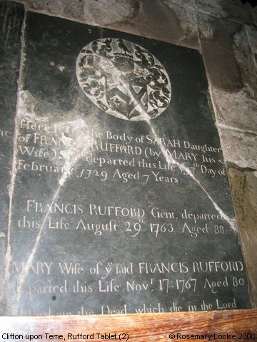 Recent Photograph of Rufford Tablet (2) (Clifton upon Teme)
