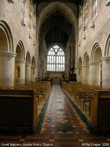 Recent Photograph of Inside Priory Church (Great Malvern)