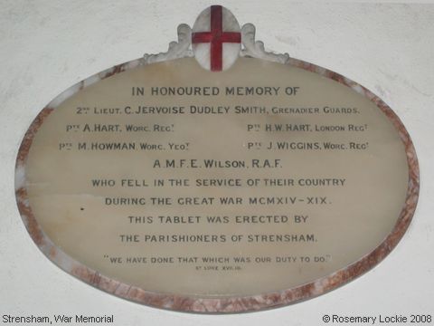 Recent Photograph of War Memorial (Strensham)